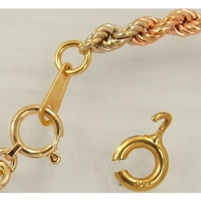 画像1: 【金具交換】 K18ロープネックレス金具（引き輪）取替え（交換）例