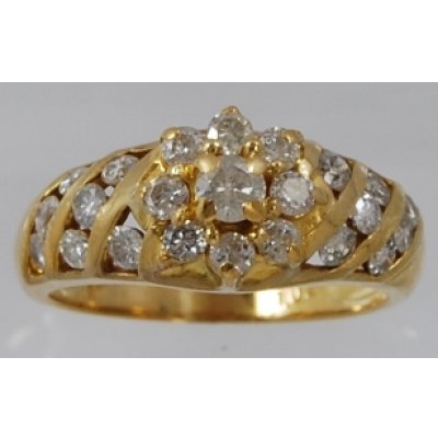 画像1: K18ダイヤリング修理品例(メレダイヤ1個石あわせ、石留め）