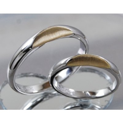 画像2: 【オーダー】【ペア・ブライダル】【参考商品】Pt900/K18オリジナルデザインマリッジリング（ハーフムーン）