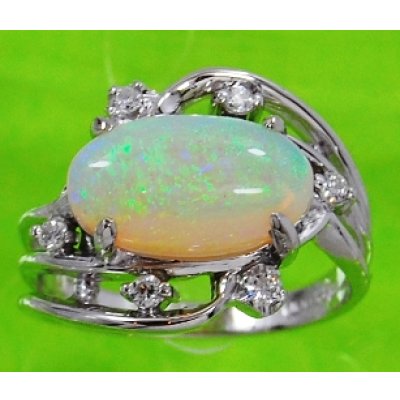 画像1: Ｐｔ900オパール、ダイヤ入りリングリフォーム加工例