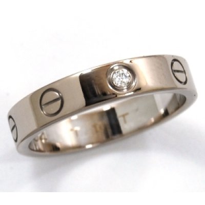 画像1: カルティエ　ホワイトゴールドダイヤ入りラブリング　新品仕上げ