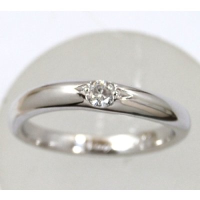 画像1: Pt1000　リング（指輪）石留め、新品仕上げ、ロジュウムメッキ加工例