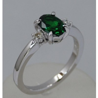 画像1: K18WGグリーンガーネットリング　オーダー加工例