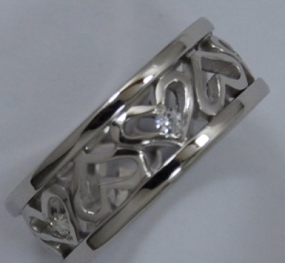 画像1: SV925ダイヤモンド入りリングオーダー加工例