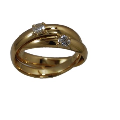 画像1: K18ダイヤ2連リング　リフォーム例