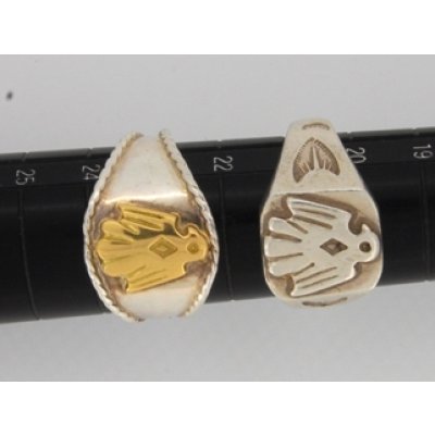 画像1: 【goro's】ゴローズ イーグルメタル付き印台リングサイズ直し例