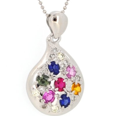 画像1: K18WGカラフルペンダント加工例