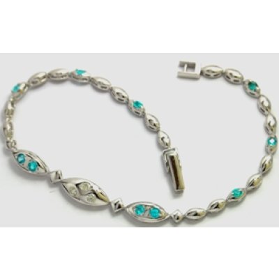 画像1: ダイヤ入りホワイトゴールドのブレスレットにパライバを入れてバージョンアップ