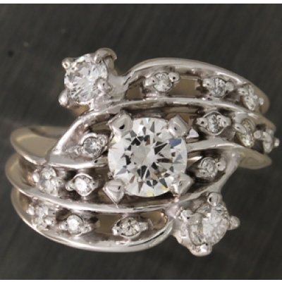 画像1: ダイヤ立て爪リング（指輪）、ダイヤファッションリングで1本のダイヤリングにリフォーム