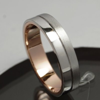画像1: 【オーダー制作例】プラチナ、ピンクゴールドマリッジリング（結婚指輪）