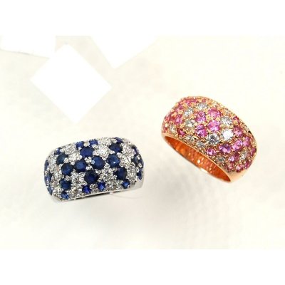 画像2: 【オーダー制作例】K18PGピンクサファイア・メレダイヤのパヴェピンキーリング