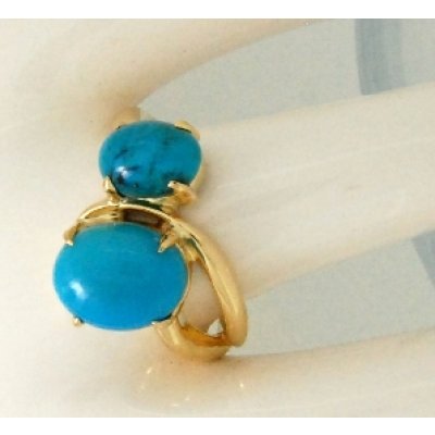 画像5: K18ターコイズ（トルコ石）2個入りリングオーダー制作