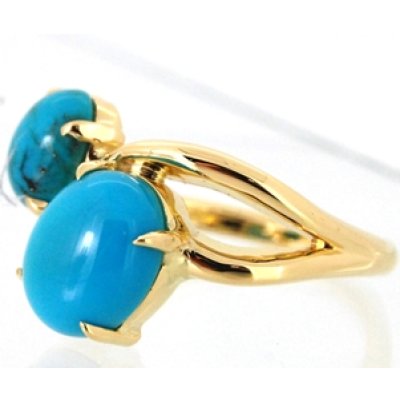 画像3: K18ターコイズ（トルコ石）2個入りリングオーダー制作