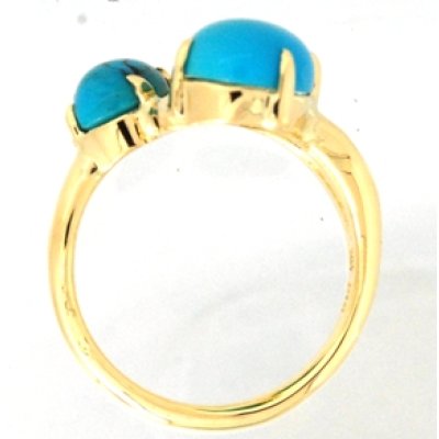 画像4: K18ターコイズ（トルコ石）2個入りリングオーダー制作