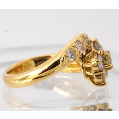 画像2: ★K18ダイヤモンドファッションリングのダイヤ1個石合わせ、石留、修理★