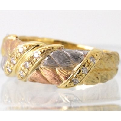 画像5: K18、Pt900スリーカラーダイヤ入りファッションリングクリーニング