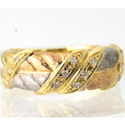 画像4: K18、Pt900スリーカラーダイヤ入りファッションリングクリーニング