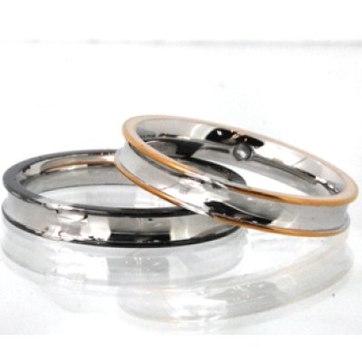 画像1: ステンレス石入り、黒メッキ付きリング、ピンクメッキ付きリングのサイズ直し