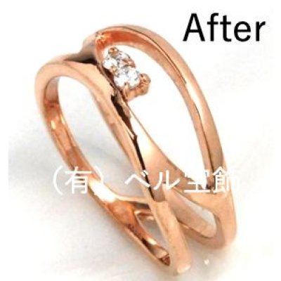 画像4: 🌟ステンレス・カルバンクラインリングの石合わせ、及びピンクゴールド仕上げ🌟