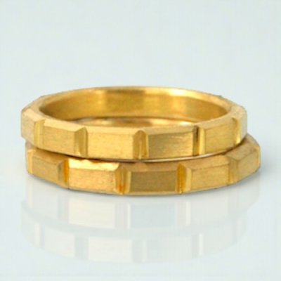 画像1: 【オーダー制作例】K18イエローゴールド ペアリング「ベル・ショコラ」