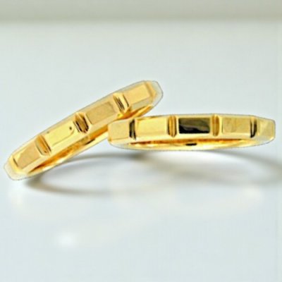 画像2: 【オーダー制作例】K18イエローゴールド ペアリング「ベル・ショコラ」