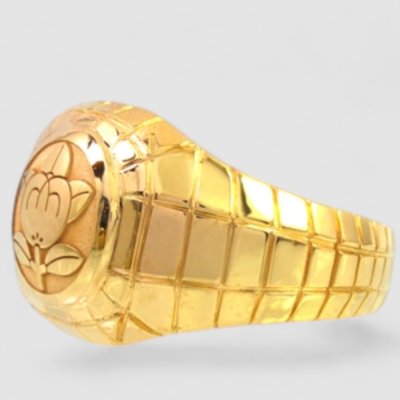 画像3: 【オーダー例】18金家紋入り印台風リング製作