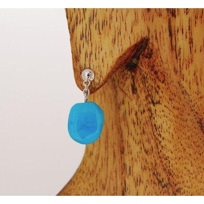 画像10: K18WGアリゾナターコイズタンブル　ピアス