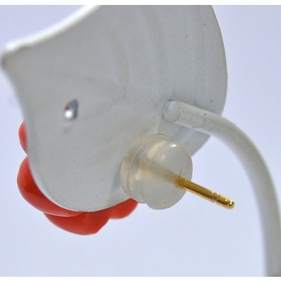 画像6: K18サンゴダイヤ入りオリジナルデザインピアス