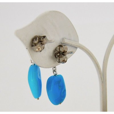 画像8: K18WGアリゾナターコイズタンブル　ピアス