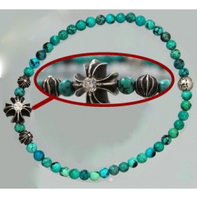 画像1: 【Chrome Hearts】クロムハーツターコイズビーズブレス カスタム例