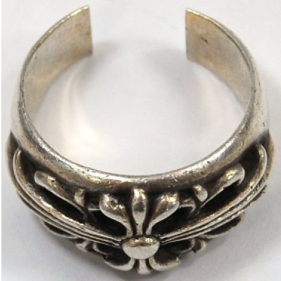 画像2: 【Chrome Hearts】シルバークロムハーツ フローラルクロスリング(指輪)サイズ直し例