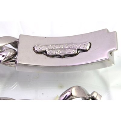 画像7: 【Chrome Hearts】クロムハーツ フローラルクロス IDブレスレットクラッシックチエーンのロジウムメッキ