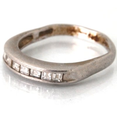 画像1: Pt900角ダイヤモンドリングの変形直し、新品仕上げ