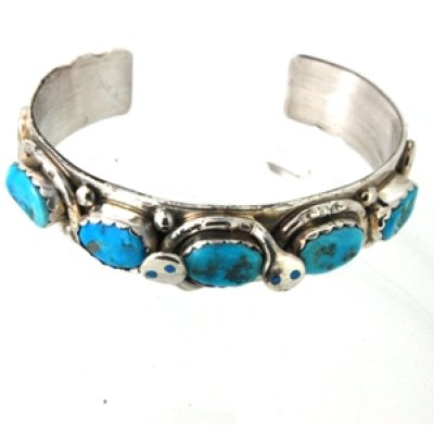 画像7: シルバーターコイズバングル(ブレスレット)の紛失したターコイズ1個の石合わせ及び石留め