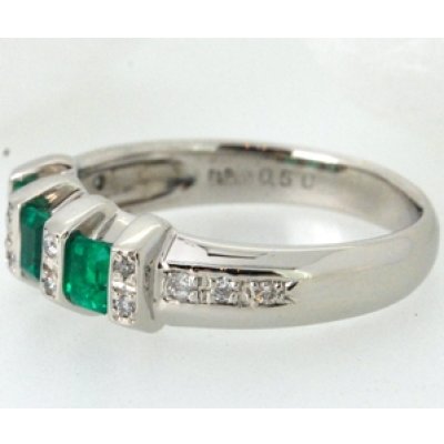 画像5: Pt900エメラルド、ダイヤ入りリングのサイズ直し