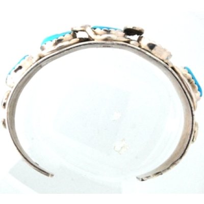 画像2: シルバーターコイズバングル(ブレスレット)の紛失したターコイズ1個の石合わせ及び石留め