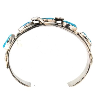 画像5: シルバーターコイズバングル(ブレスレット)の紛失したターコイズ1個の石合わせ及び石留め