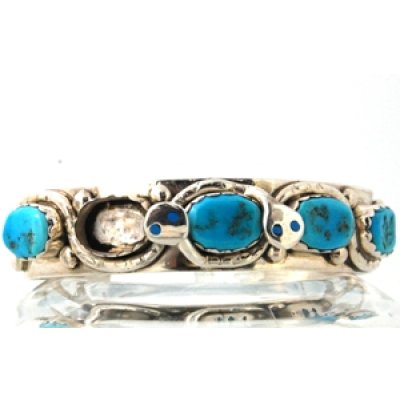 画像1: シルバーターコイズバングル(ブレスレット)の紛失したターコイズ1個の石合わせ及び石留め