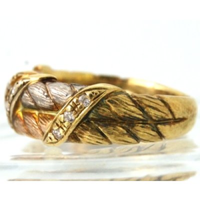 画像3: K18、Pt900スリーカラーダイヤ入りファッションリングクリーニング