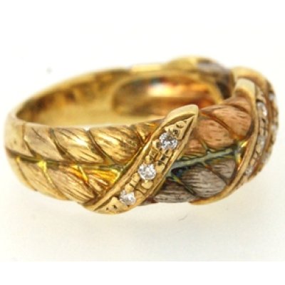 画像2: K18、Pt900スリーカラーダイヤ入りファッションリングクリーニング