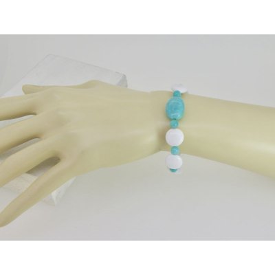 画像8: アマゾナイト×ホワイトアゲートブレスレット