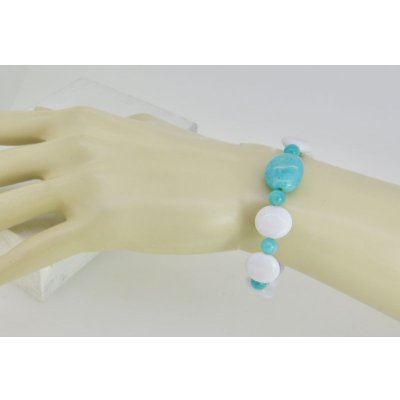 画像9: アマゾナイト×ホワイトアゲートブレスレット