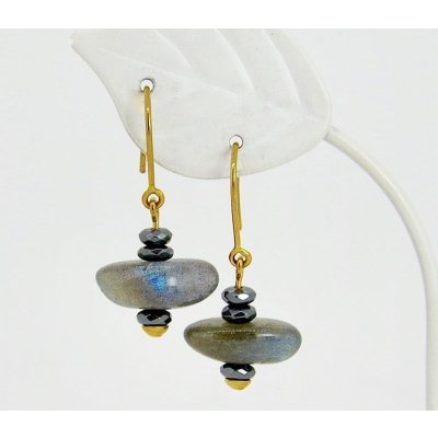 画像4: K18ラブラドライト×ヘマタイトピアス