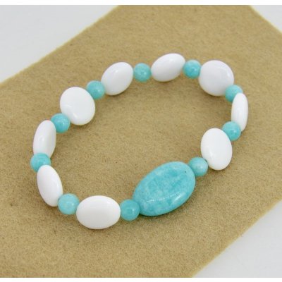 画像7: アマゾナイト×ホワイトアゲートブレスレット