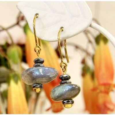 画像5: K18ラブラドライト×ヘマタイトピアス