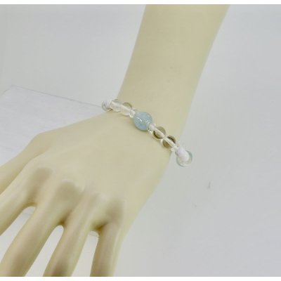 画像6: アクアマリン・ハウライト&水晶 ブレスレット