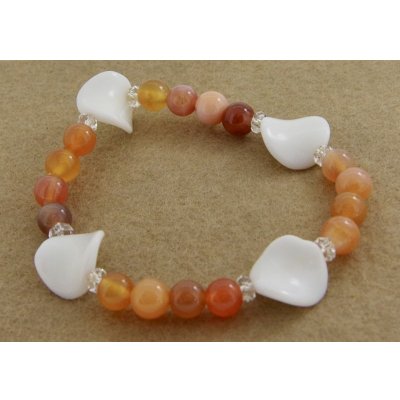 画像6: カーネリアン×シンセイチックアゲートブレスレット