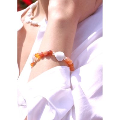 画像8: カーネリアン×シンセイチックアゲートブレスレット