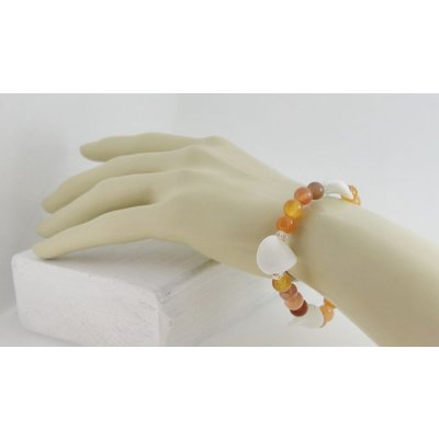 画像5: カーネリアン×シンセイチックアゲートブレスレット