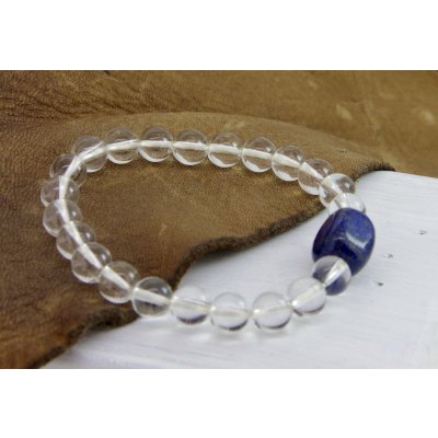 画像2: ラピスラズリタンブル×水晶 ブレスレット